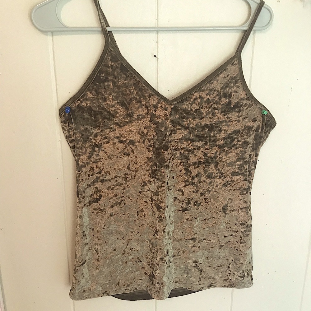 Green velvet spaghetti  strap top
